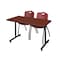 Kobe Rectangle Tables > Training Tables > Kobe Training Table & Chair Sets, 48 W, 24 L, 29 H, Cherry MKTRCT4824CH47BY - alternate 1